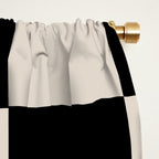 Abstract Checker Pattern 224 Black and Linen White Window Curtain Gallery Image 2