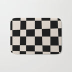 Abstract Checker Pattern 224 Black and Linen White Bath Mat Gallery Image 1