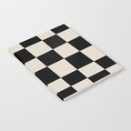 Abstract Checker Pattern 224 Black and Linen White Notebook Gallery Image 2