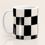 Abstract Checker Pattern 224 Black and Linen White Coffee Mug Gallery Image 3