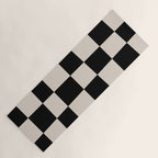 Abstract Checker Pattern 224 Black and Linen White Yoga Mat Gallery Image 1