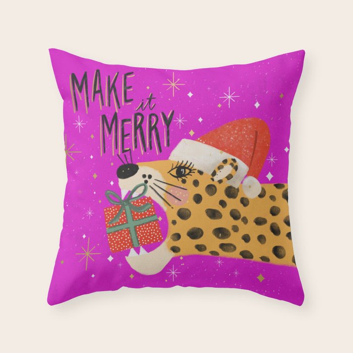 Make it merry Throw Pillow Gallery Image 1