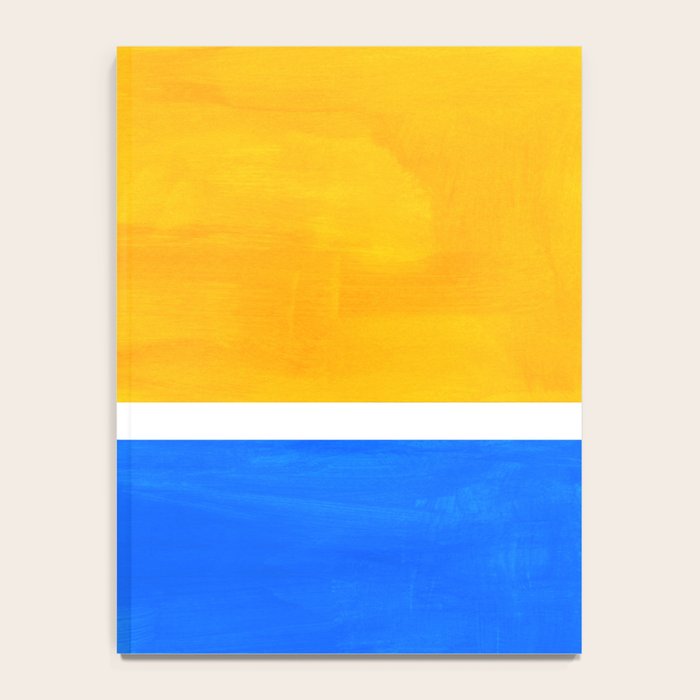 Primary Yellow Cerulean Blue Mid Century Modern Abstract Minimalist Rothko Color Field Squares Notebook Gallery Image 4