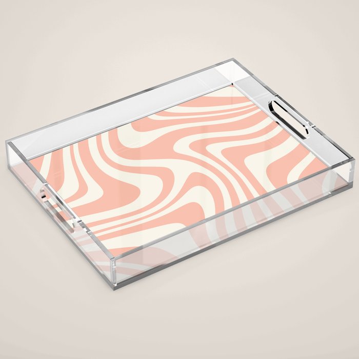 Abstract Wavy Stripes XLI Acrylic Tray Gallery Image 1