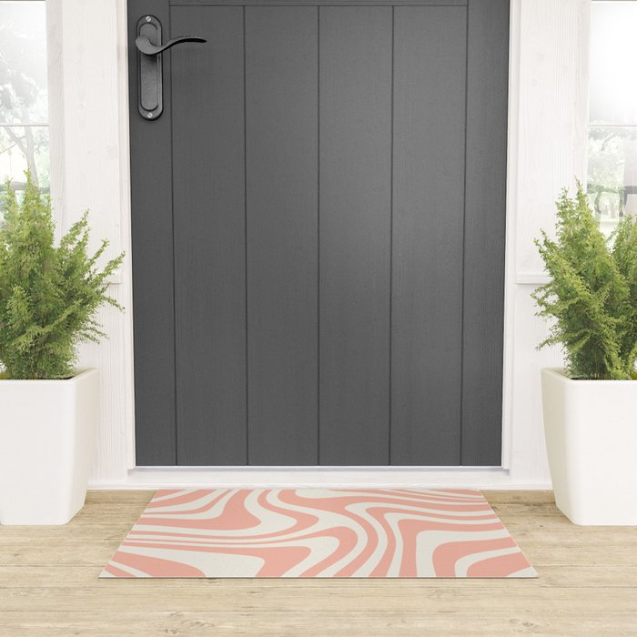 Abstract Wavy Stripes XLI Welcome Mat Gallery Image 3