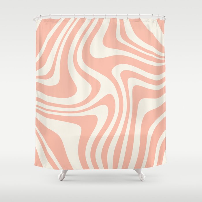 Abstract Wavy Stripes XLI Shower Curtain Gallery Image 1