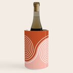 Geometric Lines in Terracotta Rose Gold 19 (Rainbow and Lines Abstraction) Wine Chiller Gallery Image 1