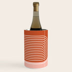 Geometric Lines in Terracotta Rose Gold 19 (Rainbow and Lines Abstraction) Wine Chiller Gallery Image 2