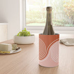 Geometric Lines in Terracotta Rose Gold 19 (Rainbow and Lines Abstraction) Wine Chiller Gallery Image 4