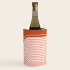 Geometric Lines in Terracotta Rose Gold 19 (Rainbow and Lines Abstraction) Wine Chiller Gallery Image 3