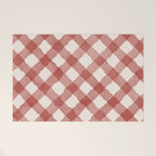Hand Painted Red Festive Gingham Theme Welcome Mat Gallery Image 1