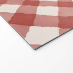 Hand Painted Red Festive Gingham Theme Welcome Mat Gallery Image 2