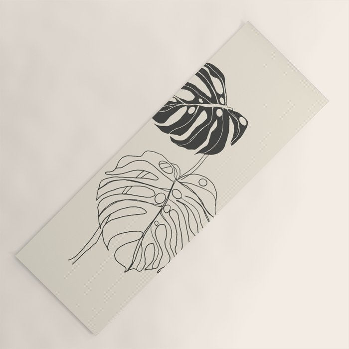Monstera Leaf Drawing Yoga Mat Gallery Image 1
