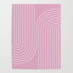 Minimal Line Curvature LXXVI Blush Pink Mid Century Modern Arch Abstract Poster Gallery Image 4
