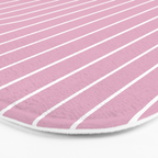 Minimal Line Curvature LXXVI Blush Pink Mid Century Modern Arch Abstract Bath Mat Gallery Image 3