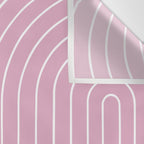 Minimal Line Curvature LXXVI Blush Pink Mid Century Modern Arch Abstract Wall Tapestry Gallery Image 3