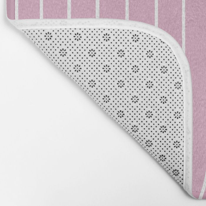 Minimal Line Curvature LXXVI Blush Pink Mid Century Modern Arch Abstract Bath Mat Gallery Image 2
