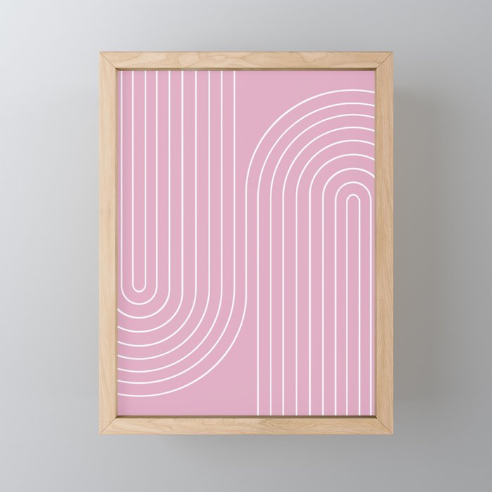 Minimal Line Curvature LXXVI Blush Pink Mid Century Modern Arch Abstract Mini Art Print Gallery Image 1