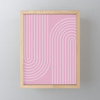 Minimal Line Curvature LXXVI Blush Pink Mid Century Modern Arch Abstract Mini Art Print Gallery Image 1