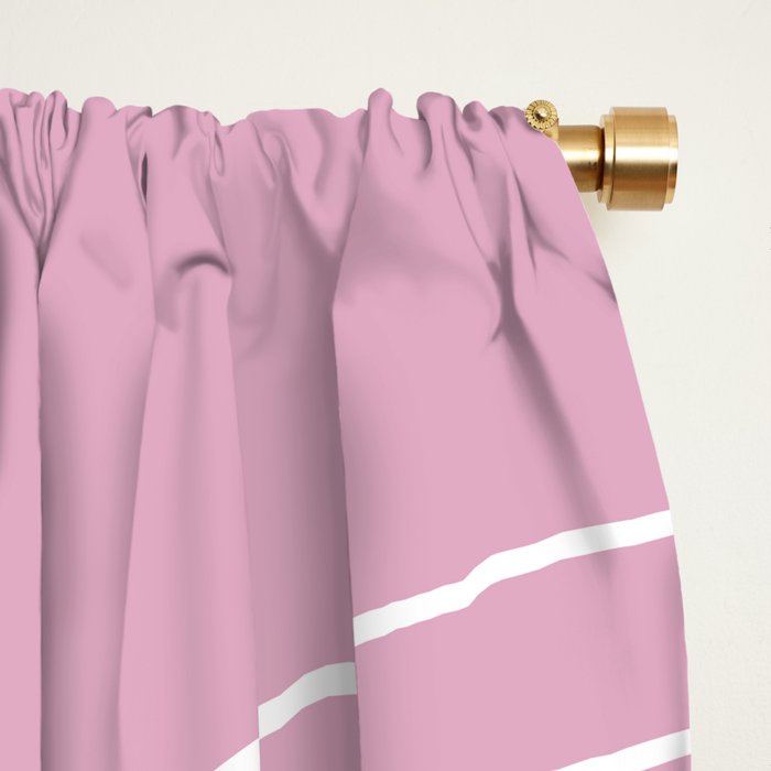 Minimal Line Curvature LXXVI Blush Pink Mid Century Modern Arch Abstract Window Curtain Gallery Image 2