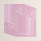 Minimal Line Curvature LXXVI Blush Pink Mid Century Modern Arch Abstract Wrapping Paper Gallery Image 3