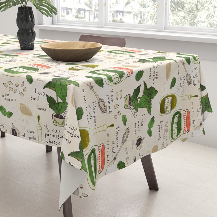 Pesto. Illustrated Recipe. Tablecloth Gallery Image 3