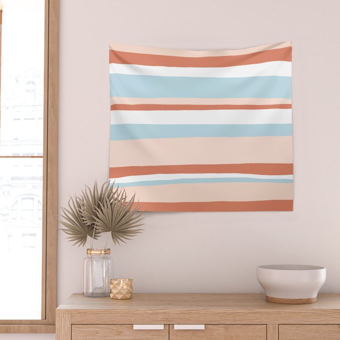 mesa, desert pastel stripes Wall Tapestry Gallery Image 2