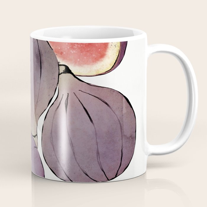 figs still life botanical watercolor Coffee Mug Gallery Image 1