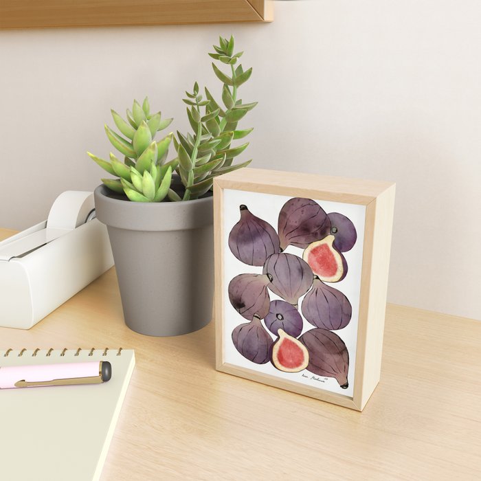 figs still life botanical watercolor Mini Art Print Gallery Image 2