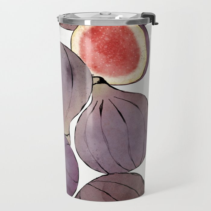 figs still life botanical watercolor Travel Mug Gallery Image 2
