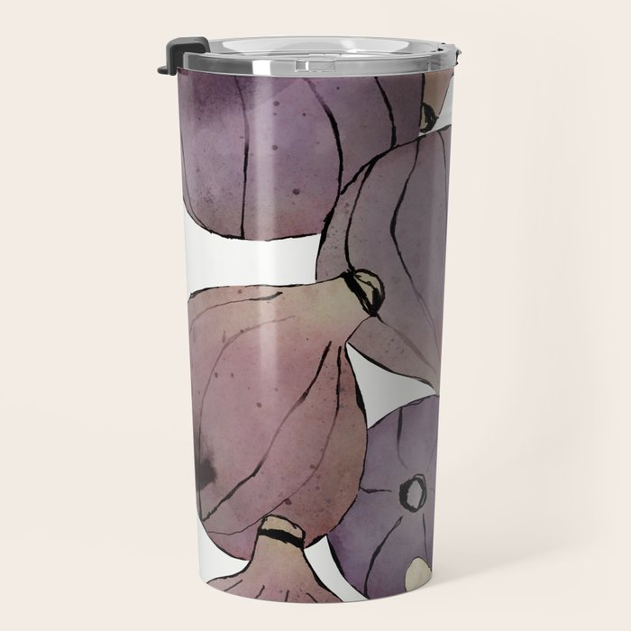 figs still life botanical watercolor Travel Mug Gallery Image 3