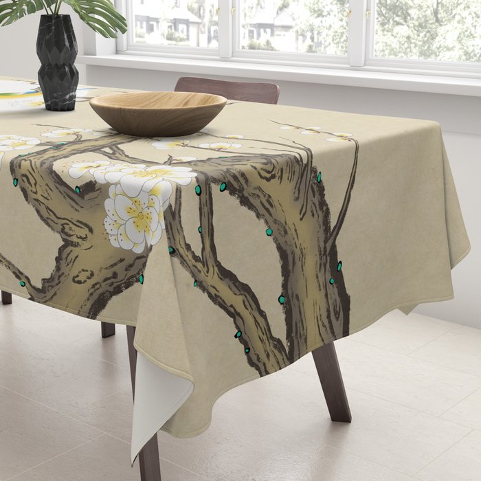 Plum blossoms, bird and the moon Type A (Minhwa: Korean traditional/folk art) Tablecloth Gallery Image 3