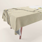 Plum blossoms, bird and the moon Type A (Minhwa: Korean traditional/folk art) Tablecloth Gallery Image 1