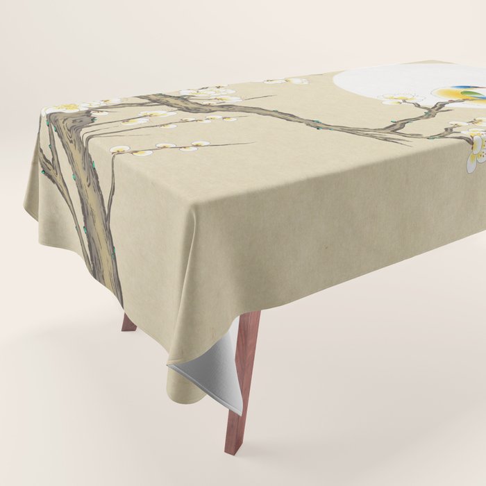 Plum blossoms, bird and the moon Type A (Minhwa: Korean traditional/folk art) Tablecloth Gallery Image 1