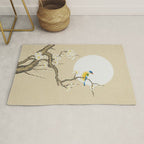 Plum blossoms, bird and the moon Type A (Minhwa: Korean traditional/folk art) Rug Gallery Image 1