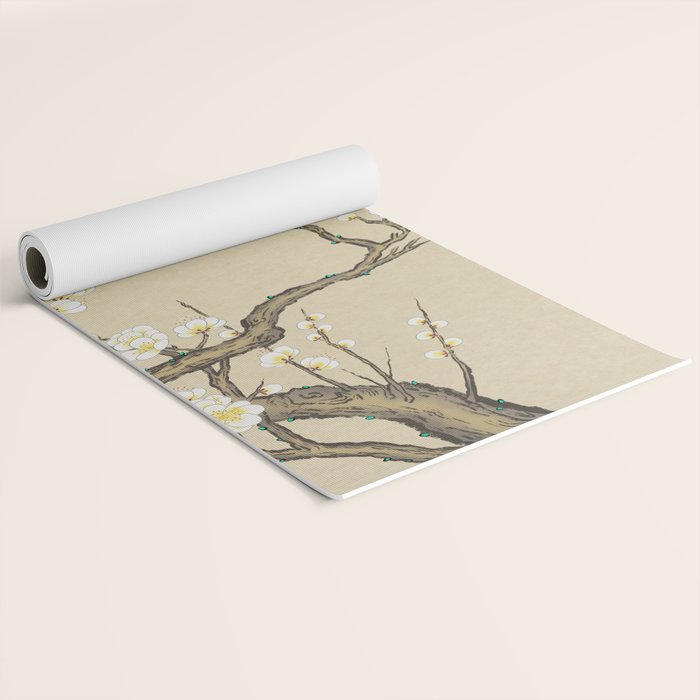Plum blossoms, bird and the moon Type A (Minhwa: Korean traditional/folk art) Yoga Mat Gallery Image 2