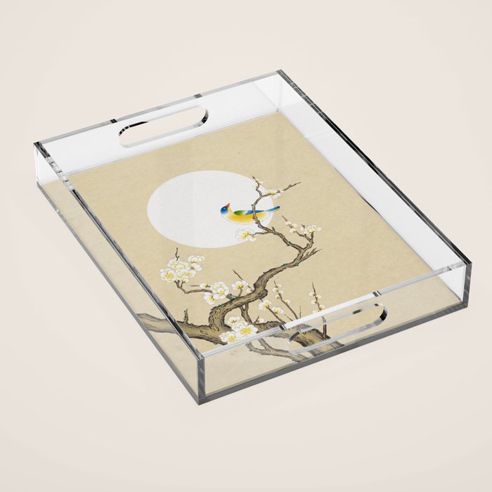 Plum blossoms, bird and the moon Type A (Minhwa: Korean traditional/folk art) Acrylic Tray Gallery Image 1