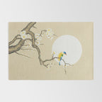 Plum blossoms, bird and the moon Type A (Minhwa: Korean traditional/folk art) Rug Gallery Image 2
