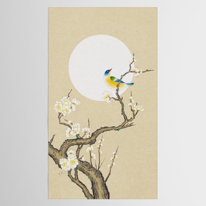 Plum blossoms, bird and the moon Type A (Minhwa: Korean traditional/folk art) Tablecloth Gallery Image 2