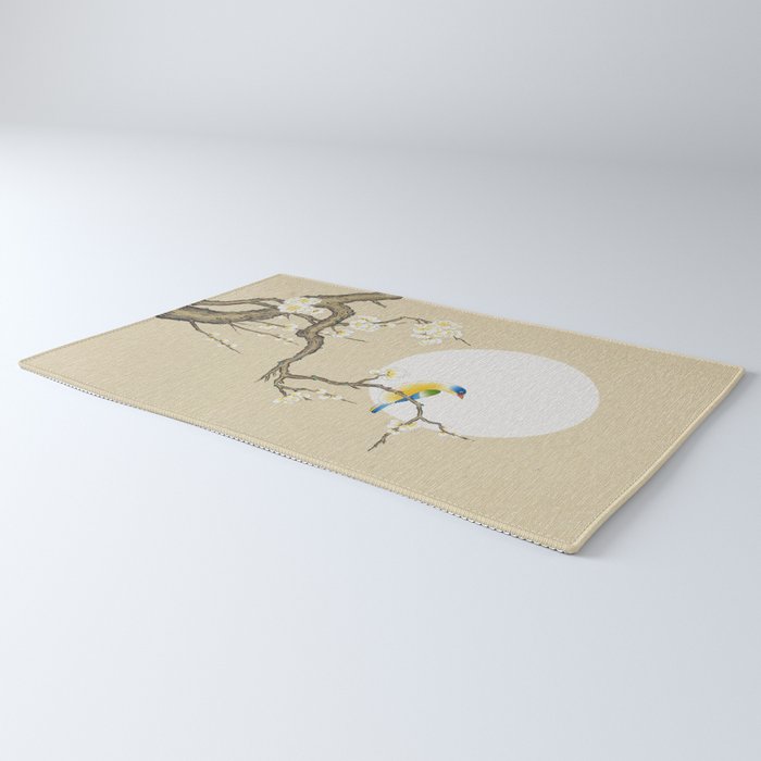 Plum blossoms, bird and the moon Type A (Minhwa: Korean traditional/folk art) Rug Gallery Image 3