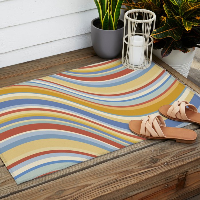 Wavy Stripes VIII - 70s Summer Outdoor Rug Gallery Image 2