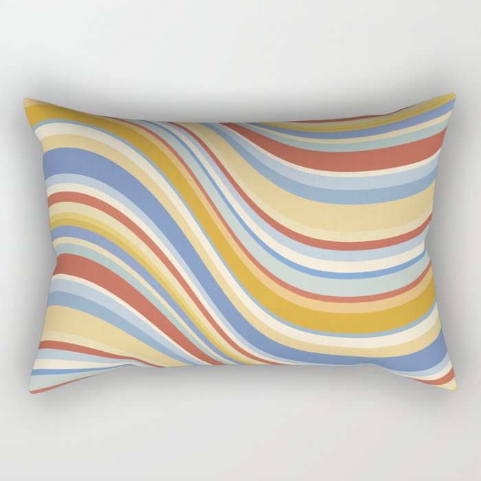 Wavy Stripes VIII - 70s Summer Rectangular Pillow Gallery Image 1