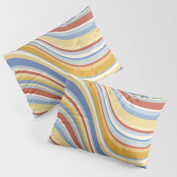 Wavy Stripes VIII - 70s Summer Pillow Sham Gallery Image 1