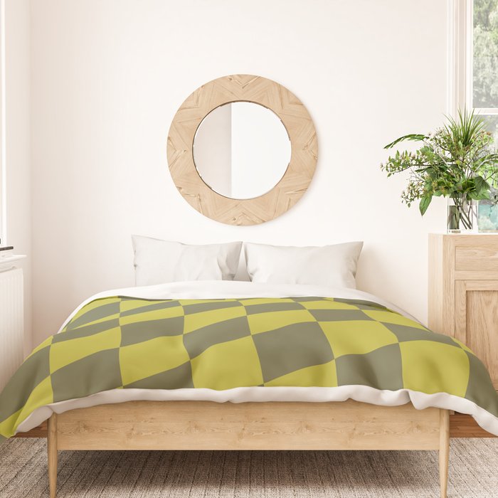 Wavy Chartreuse x Shaded Lichen Duvet Cover Gallery Image 3