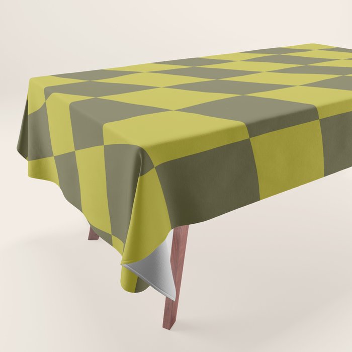 Wavy Chartreuse x Shaded Lichen Tablecloth Gallery Image 1