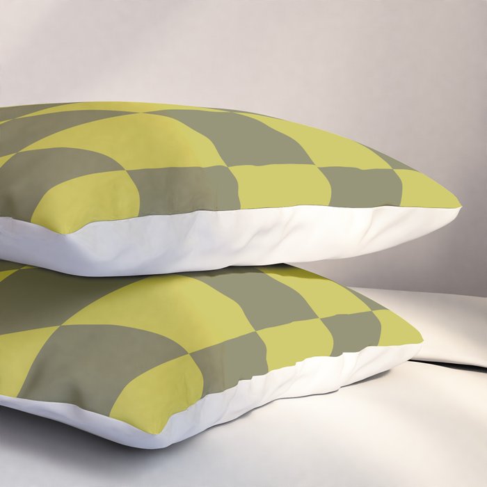 Wavy Chartreuse x Shaded Lichen Pillow Sham Gallery Image 3