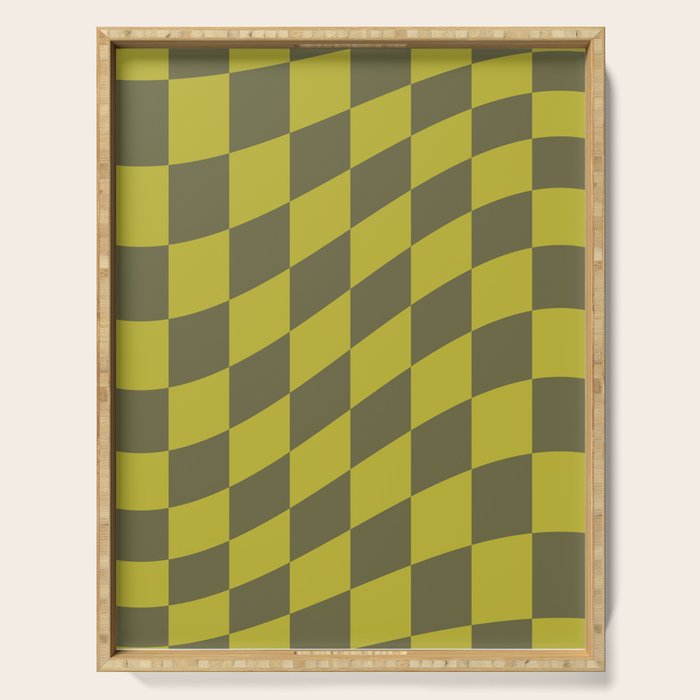 Wavy Chartreuse x Shaded Lichen Serving Tray Gallery Image 1