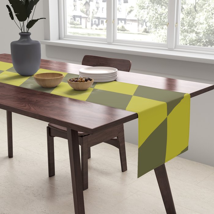 Wavy Chartreuse x Shaded Lichen Table Runner Gallery Image 2