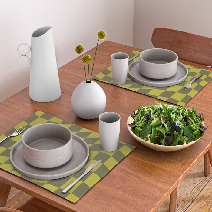 Wavy Chartreuse x Shaded Lichen Placemat Gallery Image 2