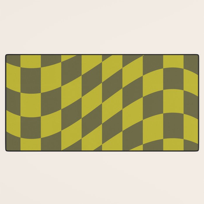 Wavy Chartreuse x Shaded Lichen Desk Mat Gallery Image 3